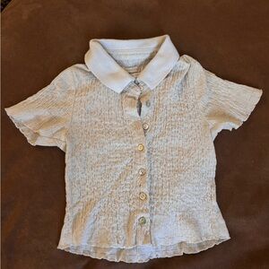 Urban Outfitters Cream Textured Button-Up